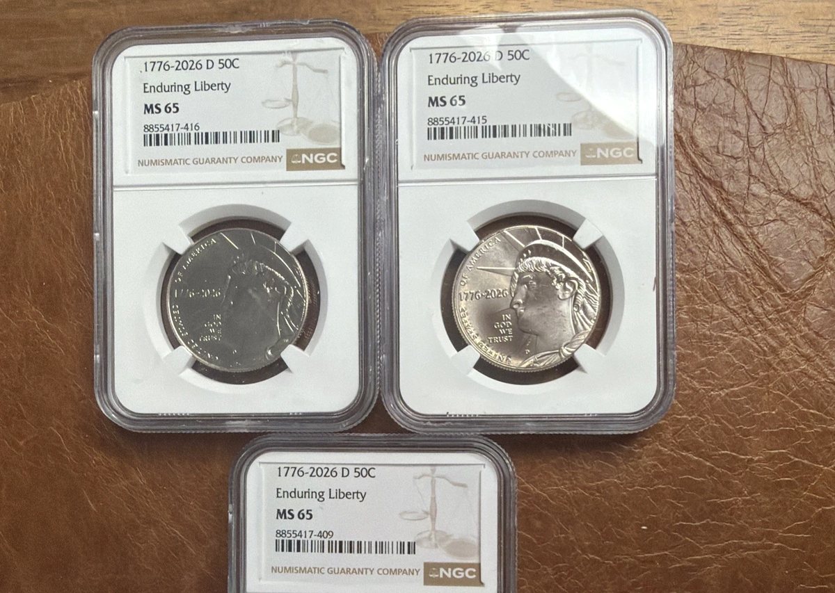 Three NGC-graded half dollars in slabs
